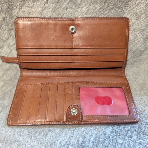Dooney & Bourke Dark Brown and Tan Logo Wallet